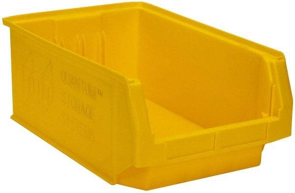 Quantum Storage - 90 Lb. Load Capacity, 19-3/4" Deep, Yellow Polyethylene Hopper Stacking Bin - 7-7/8" High x 12-3/8" Wide x 19-3/4" Long - Best Tool & Supply