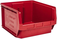 Quantum Storage - 120 Lb. Load Capacity, 19-3/4" Deep, Red Polyethylene Hopper Stacking Bin - 11-7/8" High x 18-3/8" Wide x 19-3/4" Long - Best Tool & Supply