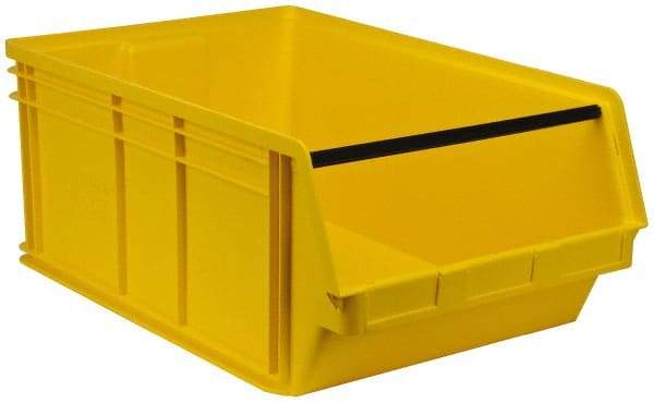 Quantum Storage - 140 Lb. Load Capacity, 29" Deep, Yellow Polyethylene Hopper Stacking Bin - 11-7/8" High x 18-3/8" Wide x 29" Long - Best Tool & Supply