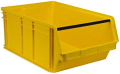 Quantum Storage - 140 Lb. Load Capacity, 29" Deep, Yellow Polyethylene Hopper Stacking Bin - 11-7/8" High x 18-3/8" Wide x 29" Long - Best Tool & Supply