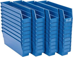 Quantum Storage - 50 Lb. Load Capacity, 11-5/8" Deep, Blue Polypropylene Hopper Shelf Bin - 4" High x 2-3/4" Wide x 11-5/8" Long - Best Tool & Supply