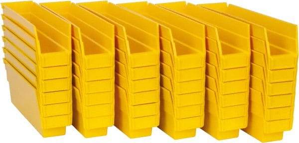 Quantum Storage - 50 Lb. Load Capacity, 11-5/8" Deep, Yellow Polypropylene Hopper Shelf Bin - 4" High x 2-3/4" Wide x 11-5/8" Long - Best Tool & Supply