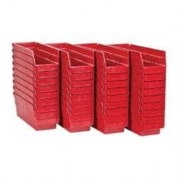 Quantum Storage - 50 Lb. Load Capacity, 11-5/8" Deep, Red Polypropylene Hopper Shelf Bin - 4" High x 4-1/8" Wide x 11-5/8" Long - Best Tool & Supply