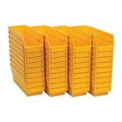 Quantum Storage - 50 Lb. Load Capacity, 11-5/8" Deep, Yellow Polypropylene Hopper Shelf Bin - 4" High x 4-1/8" Wide x 11-5/8" Long - Best Tool & Supply