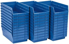 Quantum Storage - 50 Lb. Load Capacity, 11-5/8" Deep, Blue Polypropylene Hopper Shelf Bin - 4" High x 6-5/8" Wide x 11-5/8" Long - Best Tool & Supply