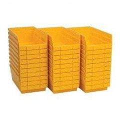 Quantum Storage - 50 Lb. Load Capacity, 11-5/8" Deep, Yellow Polypropylene Hopper Shelf Bin - 4" High x 6-5/8" Wide x 11-5/8" Long - Best Tool & Supply