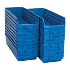 Quantum Storage - 50 Lb. Load Capacity, 17-7/8" Deep, Blue Polypropylene Hopper Shelf Bin - 4" High x 6-5/8" Wide x 17-7/8" Long - Best Tool & Supply