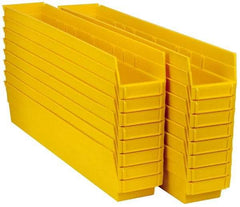 Quantum Storage - 50 Lb. Load Capacity, 23-5/8" Deep, Yellow Polypropylene Hopper Shelf Bin - 4" High x 4-1/8" Wide x 23-5/8" Long - Best Tool & Supply