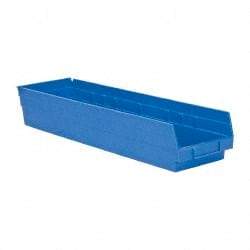 Quantum Storage - 50 Lb. Load Capacity, 23-5/8" Deep, Blue Polypropylene Hopper Shelf Bin - 4" High x 6-5/8" Wide x 23-5/8" Long - Best Tool & Supply