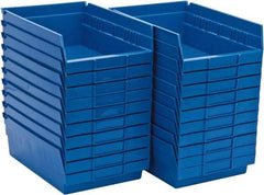 Quantum Storage - 50 Lb. Load Capacity, 11-5/8" Deep, Blue Polypropylene Hopper Shelf Bin - 4" High x 8-3/8" Wide x 11-5/8" Long - Best Tool & Supply