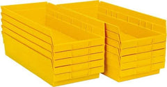 Quantum Storage - 50 Lb. Load Capacity, 17-7/8" Deep, Yellow Polypropylene Hopper Shelf Bin - 4" High x 8-3/8" Wide x 17-7/8" Long - Best Tool & Supply