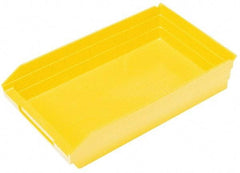 Quantum Storage - 50 Lb. Load Capacity, 23-5/8" Deep, Yellow Polypropylene Hopper Shelf Bin - 4" High x 11-1/8" Wide x 23-5/8" Long - Best Tool & Supply