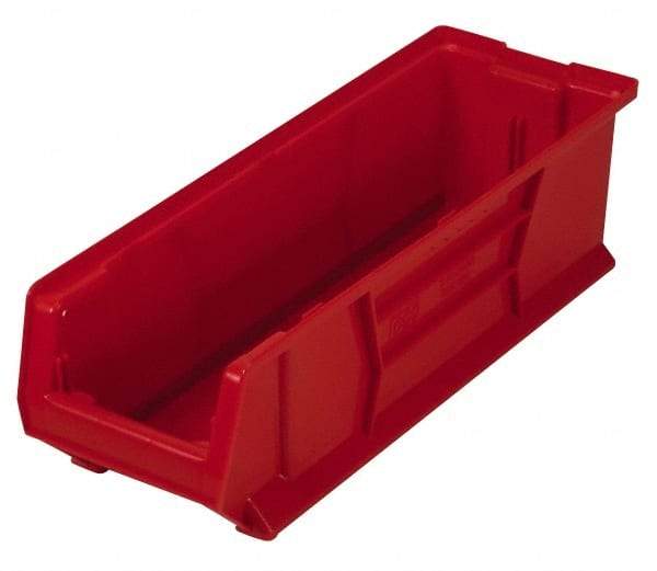 Quantum Storage - 100 Lb. Load Capacity, 23-7/8" Deep, Red Polypropylene Hopper Stacking Bin - 7" High x 8-1/4" Wide x 23-7/8" Long - Best Tool & Supply