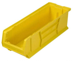 Quantum Storage - 100 Lb. Load Capacity, 23-7/8" Deep, Yellow Polypropylene Hopper Stacking Bin - 7" High x 8-1/4" Wide x 23-7/8" Long - Best Tool & Supply