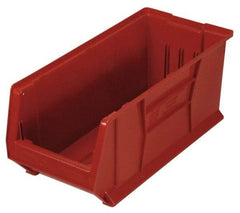 Quantum Storage - 100 Lb. Load Capacity, 23-7/8" Deep, Red Polypropylene Hopper Stacking Bin - 9" High x 8-1/4" Wide x 23-7/8" Long - Best Tool & Supply