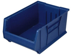 Quantum Storage - 100 Lb. Load Capacity, 23-7/8" Deep, Blue Polypropylene Hopper Stacking Bin - 7" High x 11" Wide x 23-7/8" Long - Best Tool & Supply