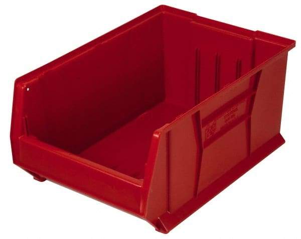 Quantum Storage - 100 Lb. Load Capacity, 23-7/8" Deep, Red Polypropylene Hopper Stacking Bin - 7" High x 11" Wide x 23-7/8" Long - Best Tool & Supply