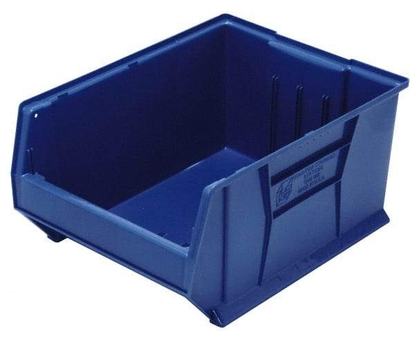 Quantum Storage - 100 Lb. Load Capacity, 23-7/8" Deep, Blue Polypropylene Hopper Stacking Bin - 11" High x 16-1/2" Wide x 23-7/8" Long - Best Tool & Supply