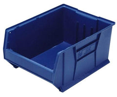 Quantum Storage - 100 Lb. Load Capacity, 23-7/8" Deep, Blue Polypropylene Hopper Stacking Bin - 10" High x 11" Wide x 23-7/8" Long - Best Tool & Supply