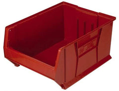 Quantum Storage - 100 Lb. Load Capacity, 23-7/8" Deep, Red Polypropylene Hopper Stacking Bin - 12" High x 18-1/4" Wide x 23-7/8" Long - Best Tool & Supply