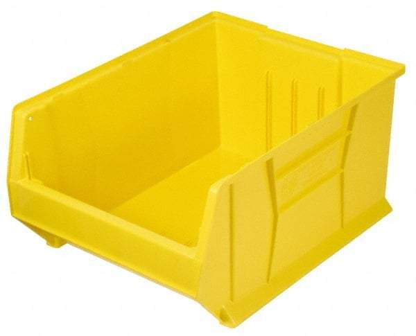 Quantum Storage - 100 Lb. Load Capacity, 23-7/8" Deep, Yellow Polypropylene Hopper Stacking Bin - 10" High x 11" Wide x 23-7/8" Long - Best Tool & Supply