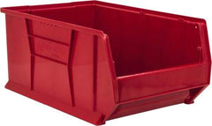 Quantum Storage - 100 Lb. Load Capacity, 23-7/8" Deep, Red Polypropylene Hopper Stacking Bin - 11" High x 16-1/2" Wide x 23-7/8" Long - Best Tool & Supply