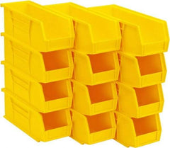 Quantum Storage - 30 Lb. Load Capacity, 10-7/8" Deep, Yellow Polypropylene Hopper Stacking Bin - 4" High x 4-1/8" Wide x 10-7/8" Long - Best Tool & Supply