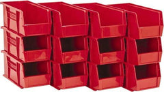 Quantum Storage - 30 Lb. Load Capacity, 10-7/8" Deep, Red Polypropylene Hopper Stacking Bin - 5" High x 5-1/2" Wide x 10-7/8" Long - Best Tool & Supply