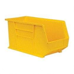 Quantum Storage - 60 Lb. Load Capacity, 18" Deep, Yellow Polypropylene Hopper Stacking Bin - 9" High x 8-1/4" Wide x 18" Long - Best Tool & Supply