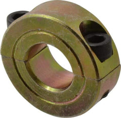 Climax Metal Products - 9/16" Bore, Steel, Two Piece Clamping Shaft Collar - 1-1/8" Outside Diam, 7/16" Wide - Best Tool & Supply