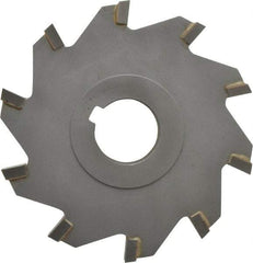 Made in USA - 4" Diam x 1/2" Width of Cut, 10 Teeth, Carbide Tipped Side Milling Cutter - Straight Teeth, Uncoated - Best Tool & Supply