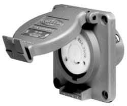 Hubbell Wiring Device-Kellems - 120/208 VAC, 30 Amp, L21-30R NEMA, Self Grounding Receptacle - 4 Poles, 5 Wire, Female End, Gray - Best Tool & Supply