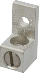 Thomas & Betts - 14-1/0 AWG Noninsulated Compression Connection Square Ring Terminal - 1/4" Stud, 1-15/32" OAL x 5/8" Wide, Tin Plated Aluminum Contact - Best Tool & Supply