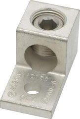 Thomas & Betts - 6 AWG Noninsulated Compression Connection Square Ring Terminal - 5/16" Stud, 2" OAL x 1" Wide, Tin Plated Aluminum Contact - Best Tool & Supply