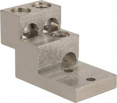 Thomas & Betts - 2 AWG Noninsulated Compression Connection Square Ring Terminal - 3/8" Stud, 4-29/32" OAL x 2-1/2" Wide, Tin Plated Aluminum Contact - Best Tool & Supply