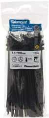 Thomas & Betts - 7-1/2" Long Black Nylon Mountable Cable Tie - 50 Lb Tensile Strength - Best Tool & Supply