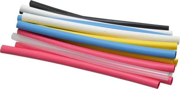 3M - 6" Long, 2:1, Polyolefin Heat Shrink Electrical Tubing - Black, Blue, Clear, Green, Red, White, Yellow - Best Tool & Supply