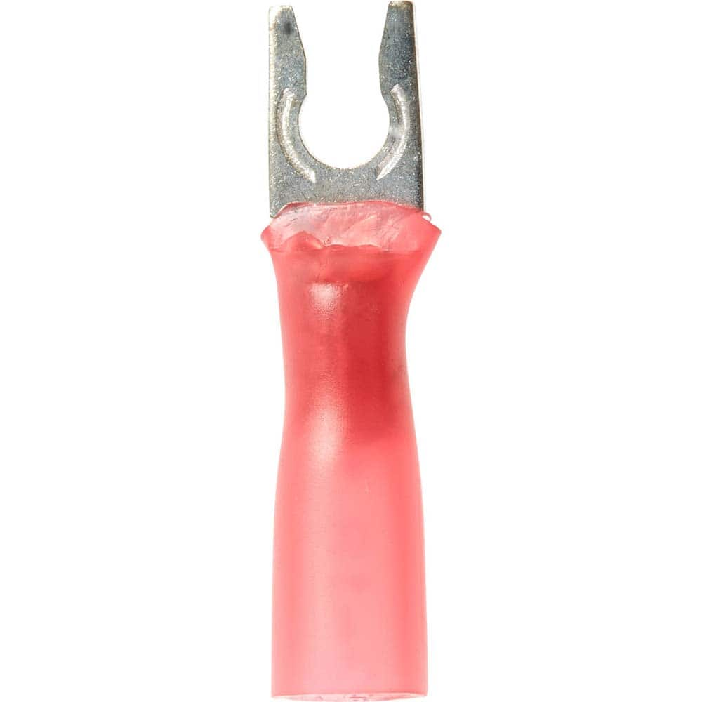 3M - #6 Stud, 22 to 16 AWG Compatible, Partially Insulated, Crimp Connection, Locking Fork Terminal - Best Tool & Supply