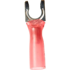 3M - #10 Stud, 22 to 16 AWG Compatible, Partially Insulated, Crimp Connection, Locking Fork Terminal - Best Tool & Supply