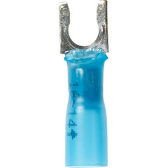 3M - #10 Stud, 16 to 14 AWG Compatible, Partially Insulated, Crimp Connection, Locking Fork Terminal - Best Tool & Supply