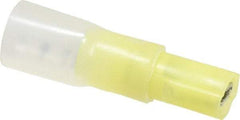 3M - 12 to 10 AWG, Nylon Heat Shrink, Fully Insulated, Female Wire Disconnect - 1/4 Inch Wide Tab, Yellow - Best Tool & Supply