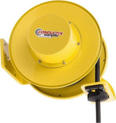 Conductix - 12 AWG, 40' Cable Length, Cord & Cable Reel with Bare End - 3 Outlets, NEMA 5-20R, 20 Amps, SEOW-A Cable, Yellow Reel, Spring Driven Reel - Best Tool & Supply