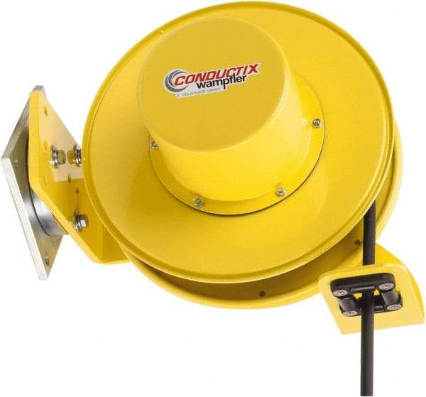 Conductix - 14 AWG, 40' Cable Length, Cord & Cable Reel with Cable End - 3 Outlets, SO Cable, White Reel - Best Tool & Supply