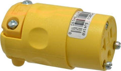 Leviton - 125 VAC, 20 Amp, 5-20R NEMA, Straight, Self Grounding, Commercial Grade Connector - 2 Pole, 3 Wire, 1 Phase, PVC, Yellow - Best Tool & Supply