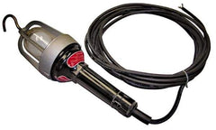 Made in USA - 100 Watt, Electric, Incandescent Portable Hook Work Light - 25' Cord, 1 Head, 900 Lumens - Best Tool & Supply