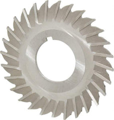 Made in USA - 2-1/2" Blade Diam x 1/16" Blade Thickness, 7/8" Hole, 28 Teeth, High Speed Steel Side Chip Saw - Straight Tooth, Arbor Connection, Right Hand Cut, Uncoated, with Keyway - Best Tool & Supply