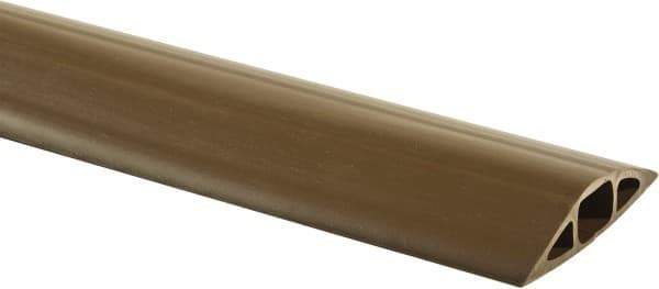 Hubbell Wiring Device-Kellems - 1 Channel, 10 Ft Long, 7.9mm Max Compatible Cable Diam, Brown PVC On Floor Cable Cover - 2-3/4" Overall Width x 13.5mm Overall Height, 15.2mm Channel Width x 7.9mm Channel Height - Best Tool & Supply