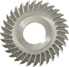 Made in USA - 3" Blade Diam x 5/64" Blade Thickness, 1" Hole, 32 Teeth, High Speed Steel Side Chip Saw - Straight Tooth, Arbor Connection, Right Hand Cut, Uncoated, with Keyway - Best Tool & Supply