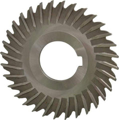 Made in USA - 3" Blade Diam x 7/64" Blade Thickness, 1" Hole, 32 Teeth, High Speed Steel Side Chip Saw - Straight Tooth, Arbor Connection, Right Hand Cut, Uncoated, with Keyway - Best Tool & Supply