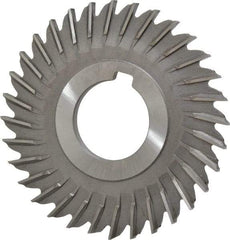 Made in USA - 3" Blade Diam x 9/64" Blade Thickness, 1" Hole, 32 Teeth, High Speed Steel Side Chip Saw - Straight Tooth, Arbor Connection, Right Hand Cut, Uncoated, with Keyway - Best Tool & Supply